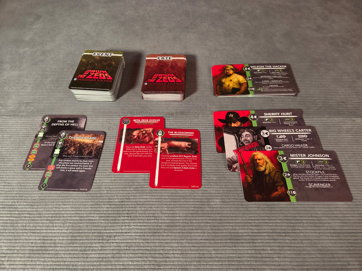 Collection of cards on a gray surface