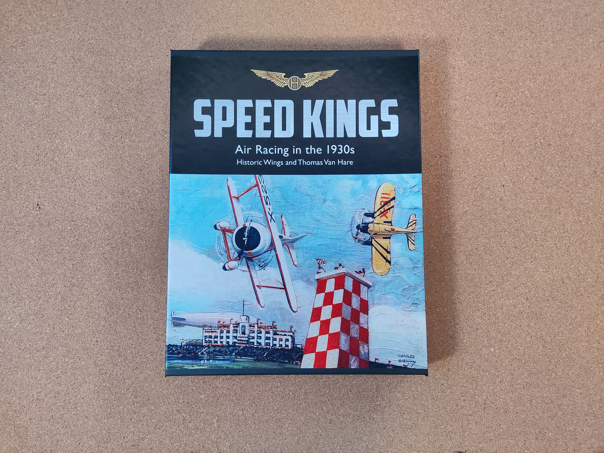 Book titled 'Speed Kings: Air Racing in the 1930s' on a beige background.